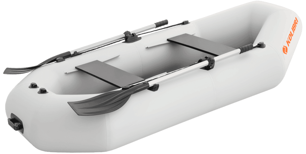 Lancha hinchable Kolibri K-260T(S) navegando en aguas tranquilas