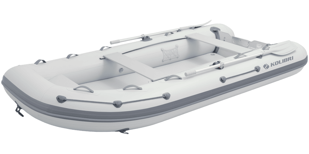 Lancha hinchable Kolibri KM-360DXL en el agua